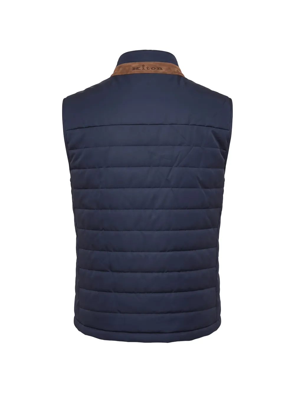 Kiton quilted high-neck gilet Blauw