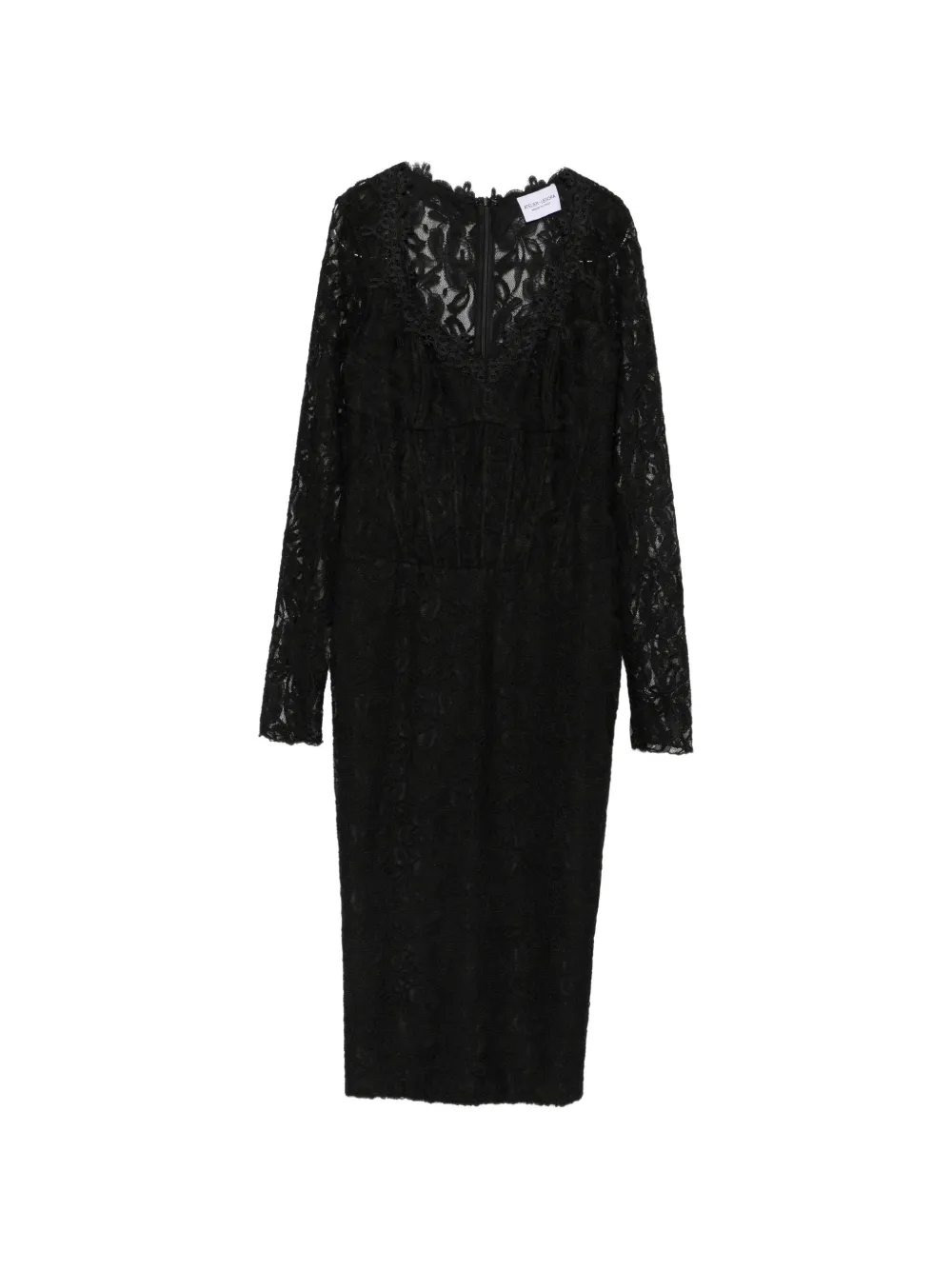 ALESSANDRO LEGORA lace-overlay midi dress