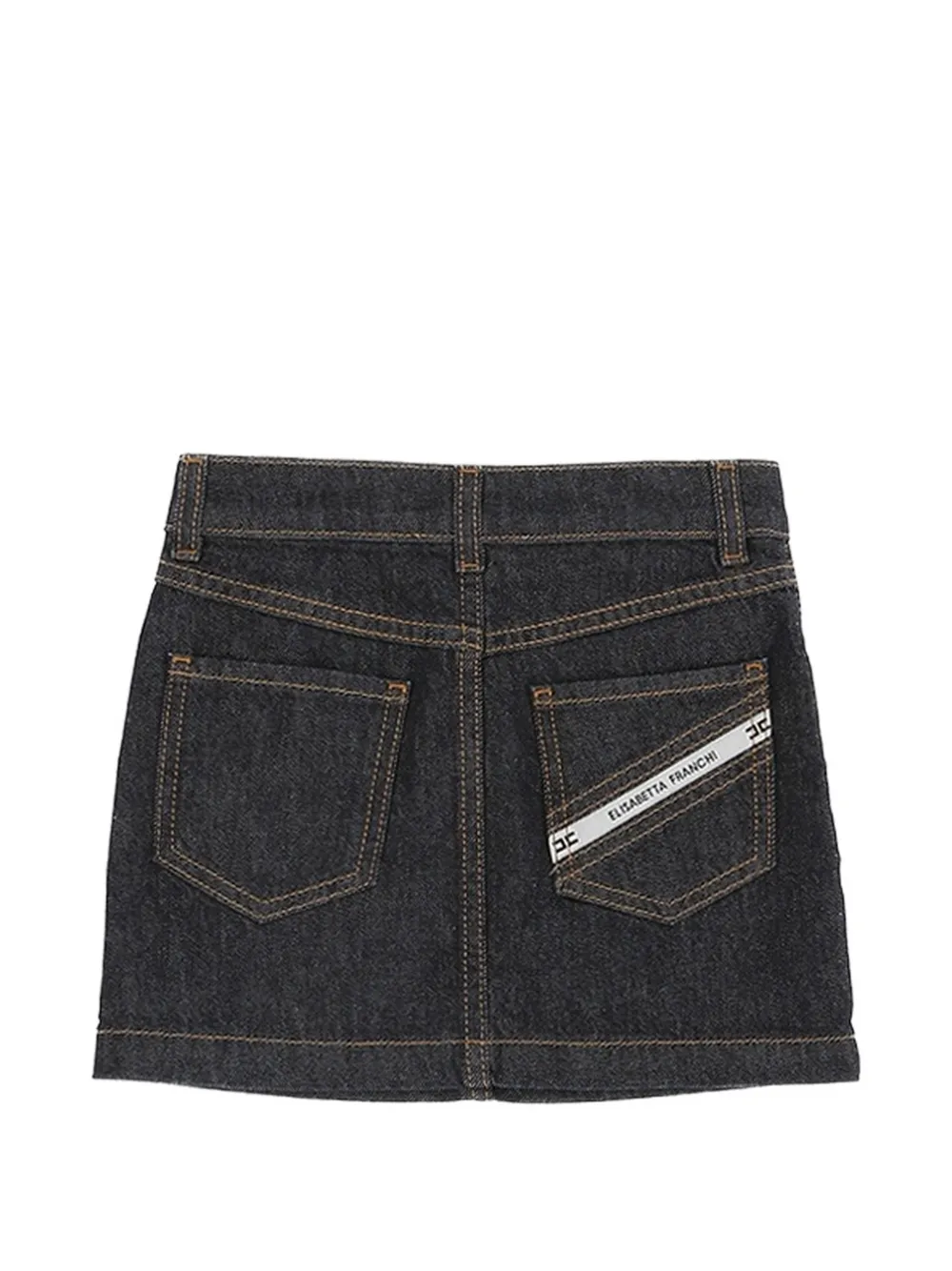 Elisabetta Franchi Kids Spijkerrok met logoplakkaat Blauw