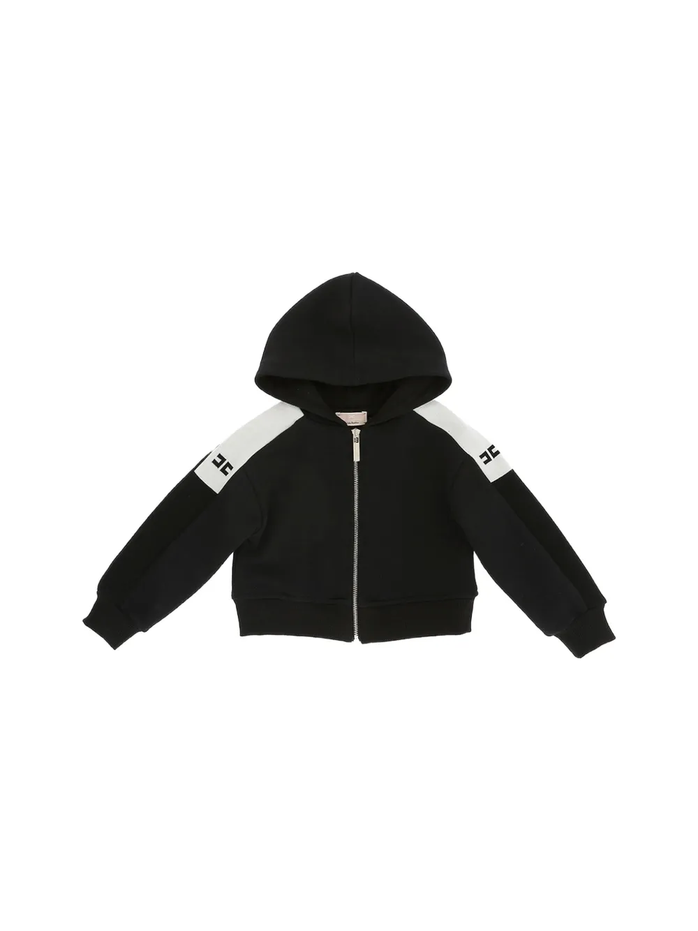 Elisabetta Franchi Kids Hoodie met logoprint en rits Zwart