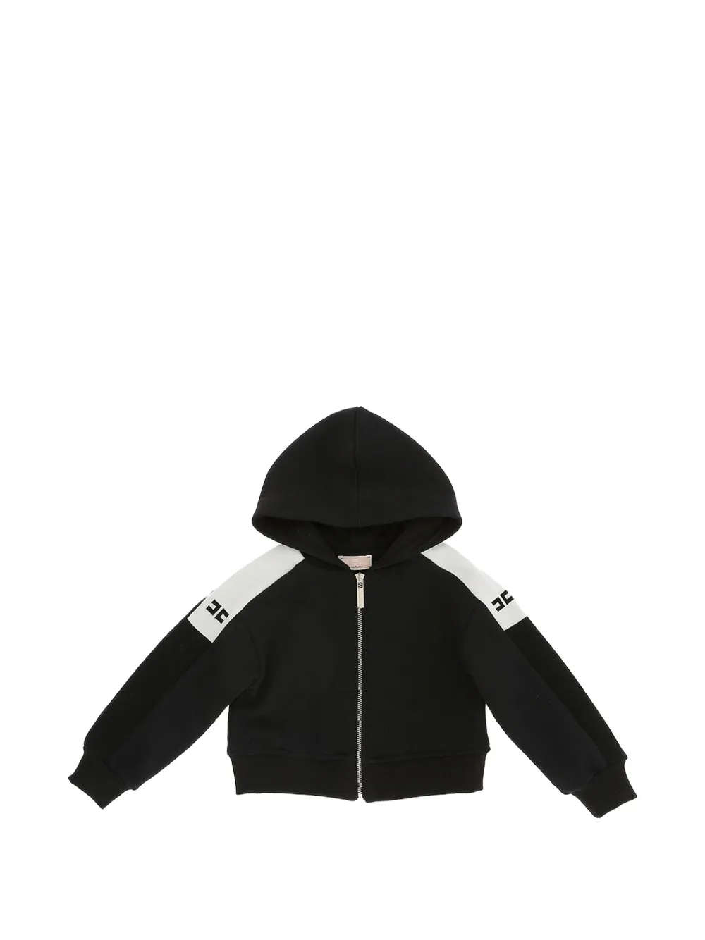 Elisabetta Franchi Kids logo-print zip-up hoodie - Nero