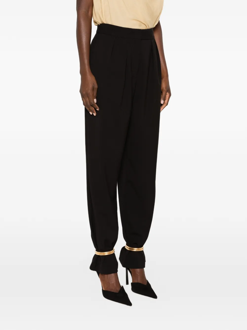 SIMONA CORSELLINI anklet-detail trousers Zwart