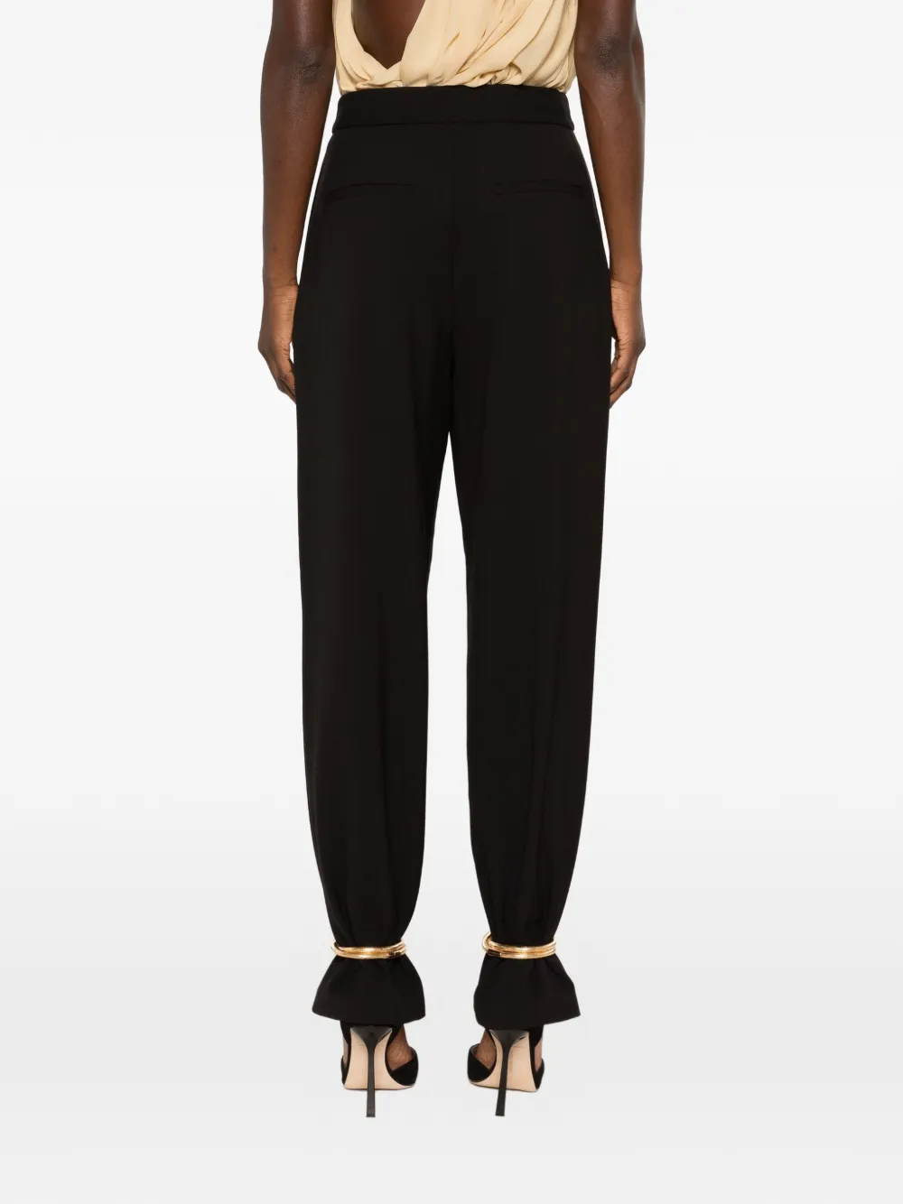 SIMONA CORSELLINI anklet-detail trousers Zwart