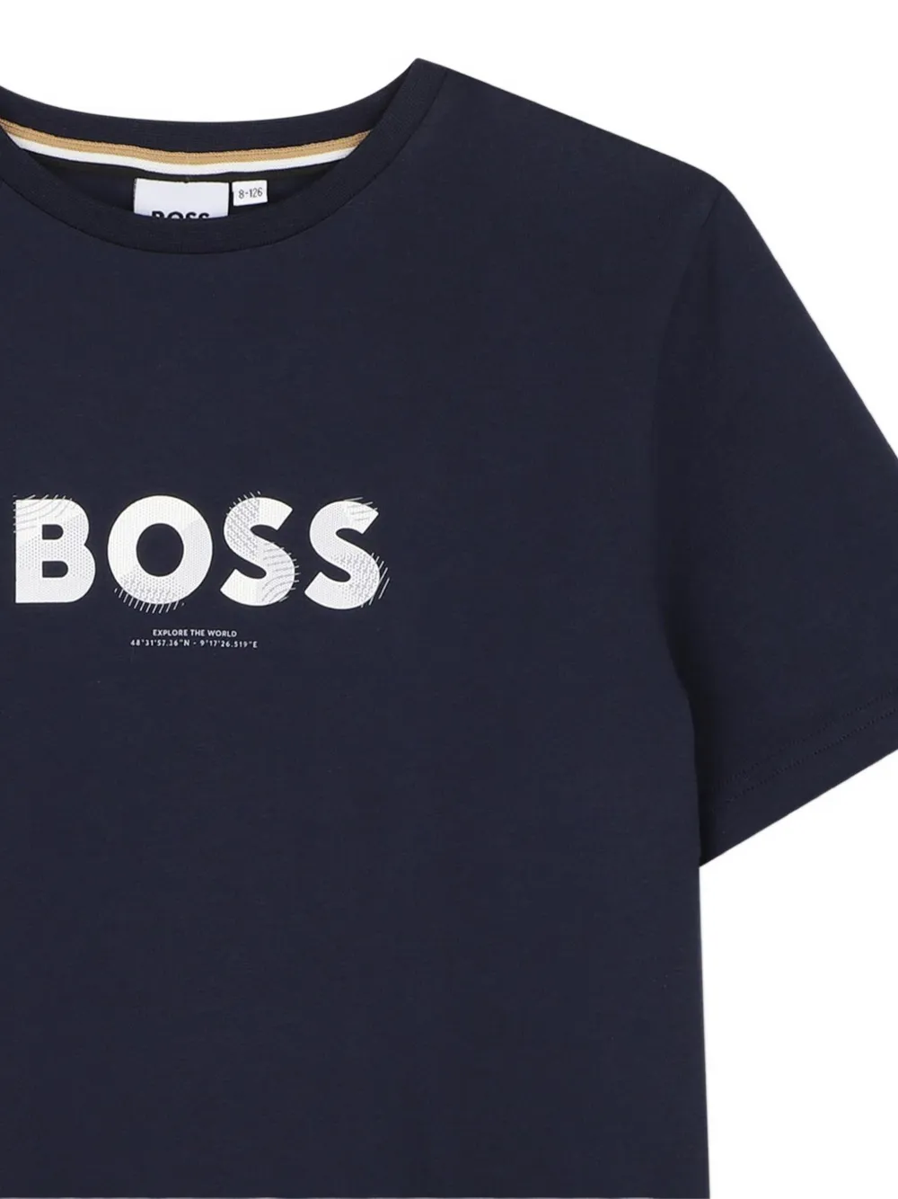 BOSS Kidswear T-shirt met logoprint Blauw