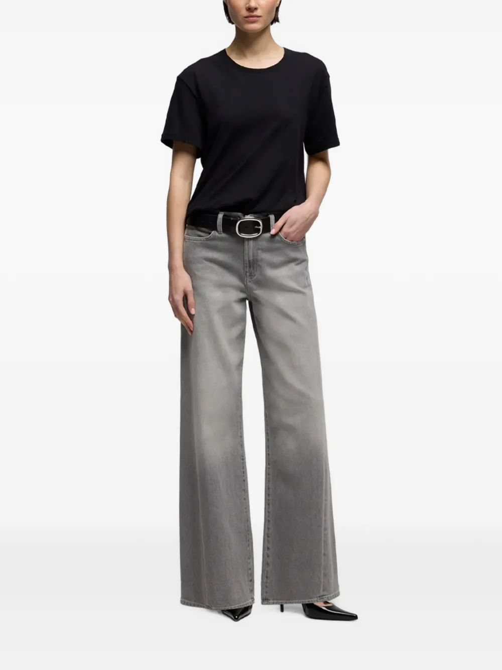 7 For All Mankind Tailorless Lotta jeans met wijde pijpen en vervaagd effect Grijs