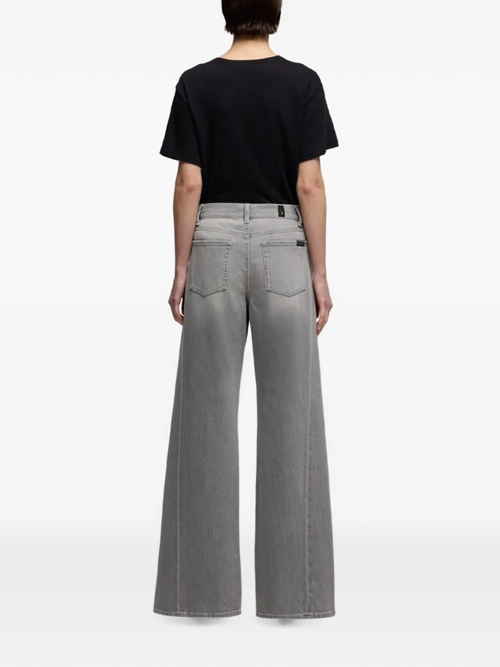 7 For All Mankind Tailorless Lotta jeans met wijde pijpen en vervaagd effect Grijs