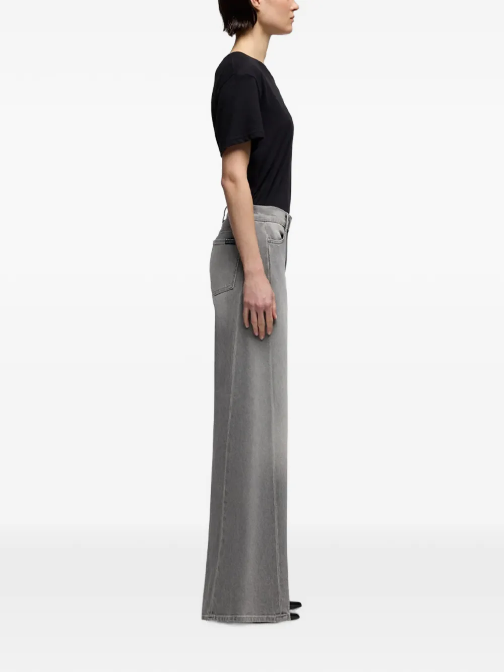 7 For All Mankind Tailorless Lotta jeans met wijde pijpen en vervaagd effect Grijs