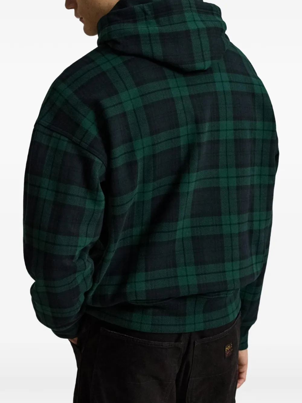 Polo Ralph Lauren Geruite hoodie met geborduurd wapenschild Groen