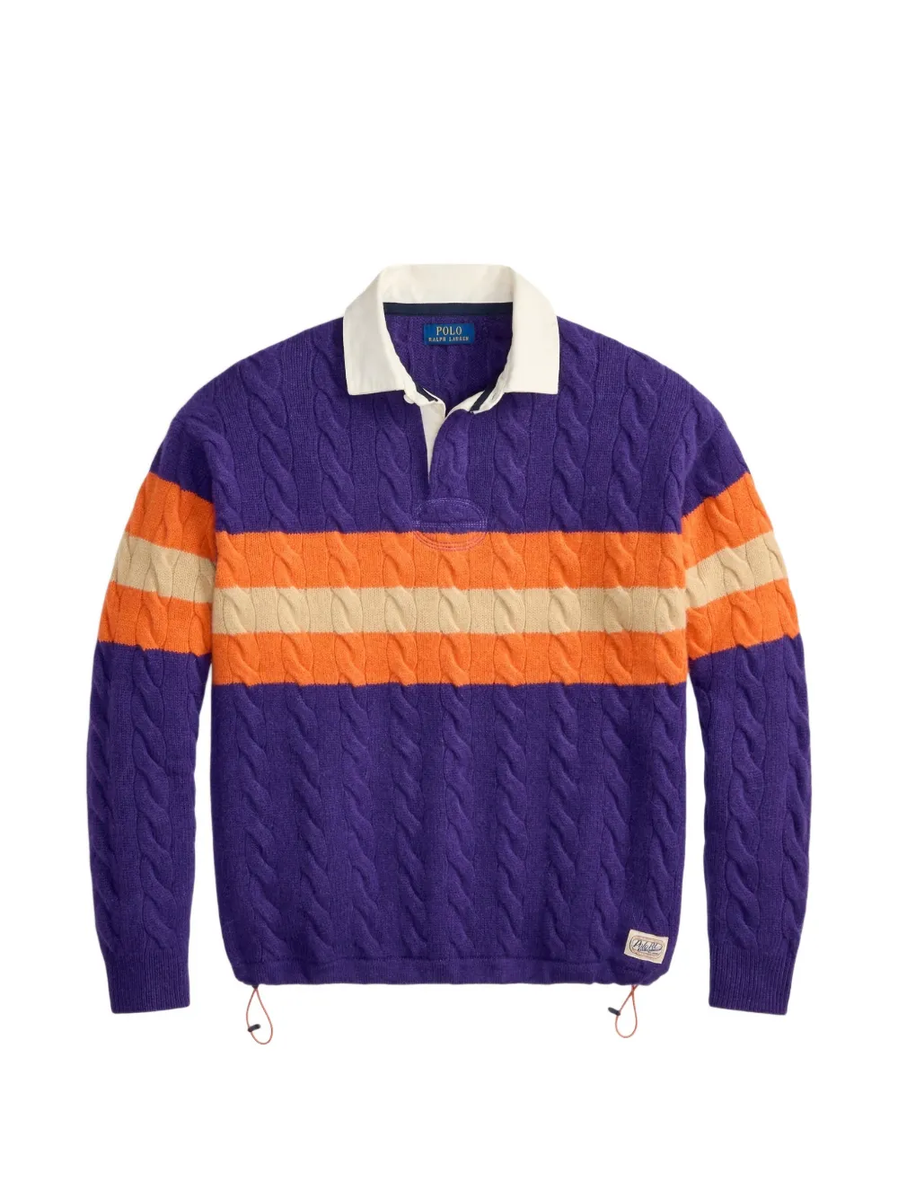 Polo Ralph Lauren relaxed fit cable-knit rugby jumper - Viola