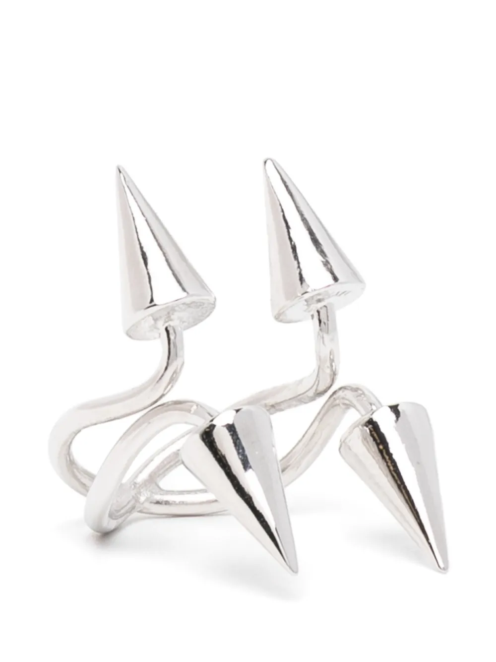 Limi Feu spike-detail double-band ring - Argento