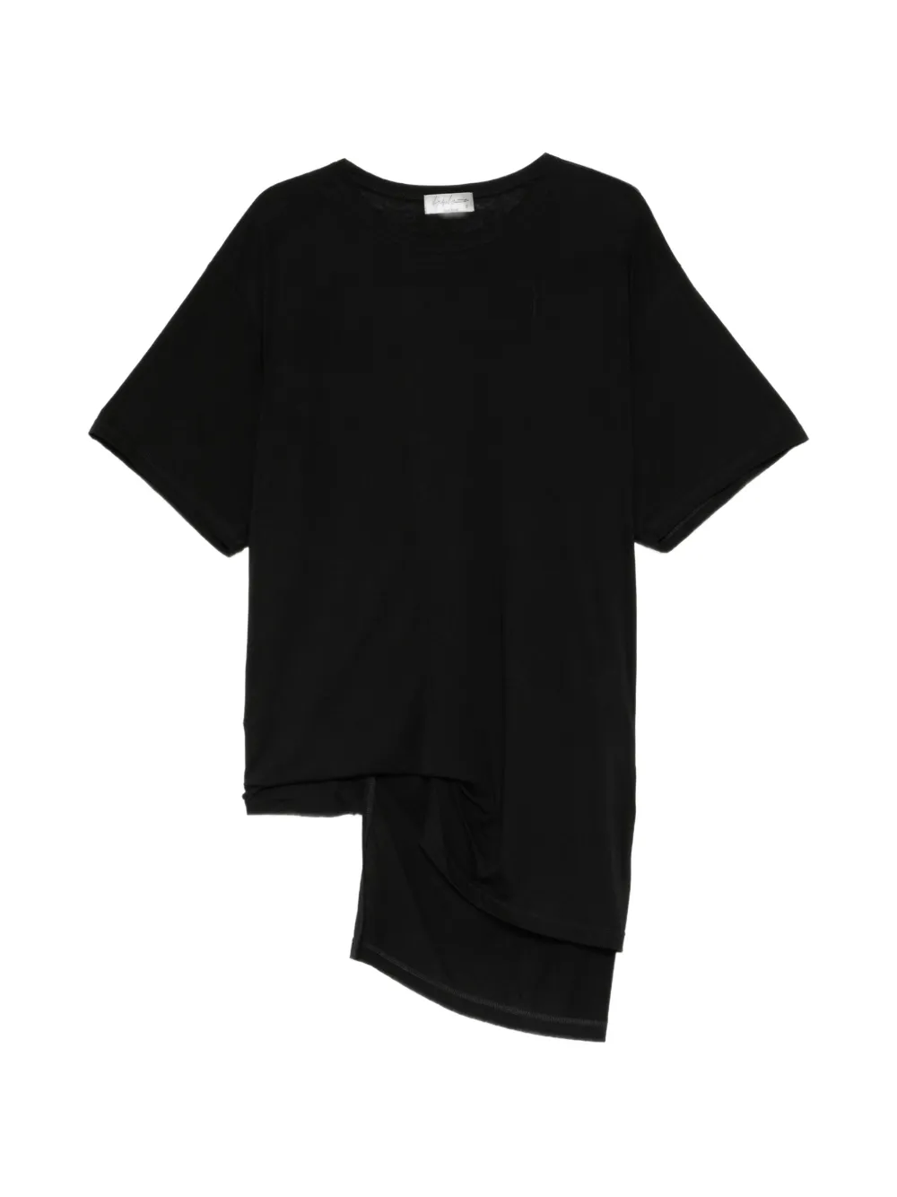 Yohji Yamamoto t-shirt asymétrique à design drapé - Noir Yohji Yamamoto t-shirt asymétrique à design drapé - Noir