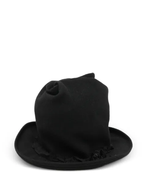 Yohji Yamamoto ruffled-trim fedora hat