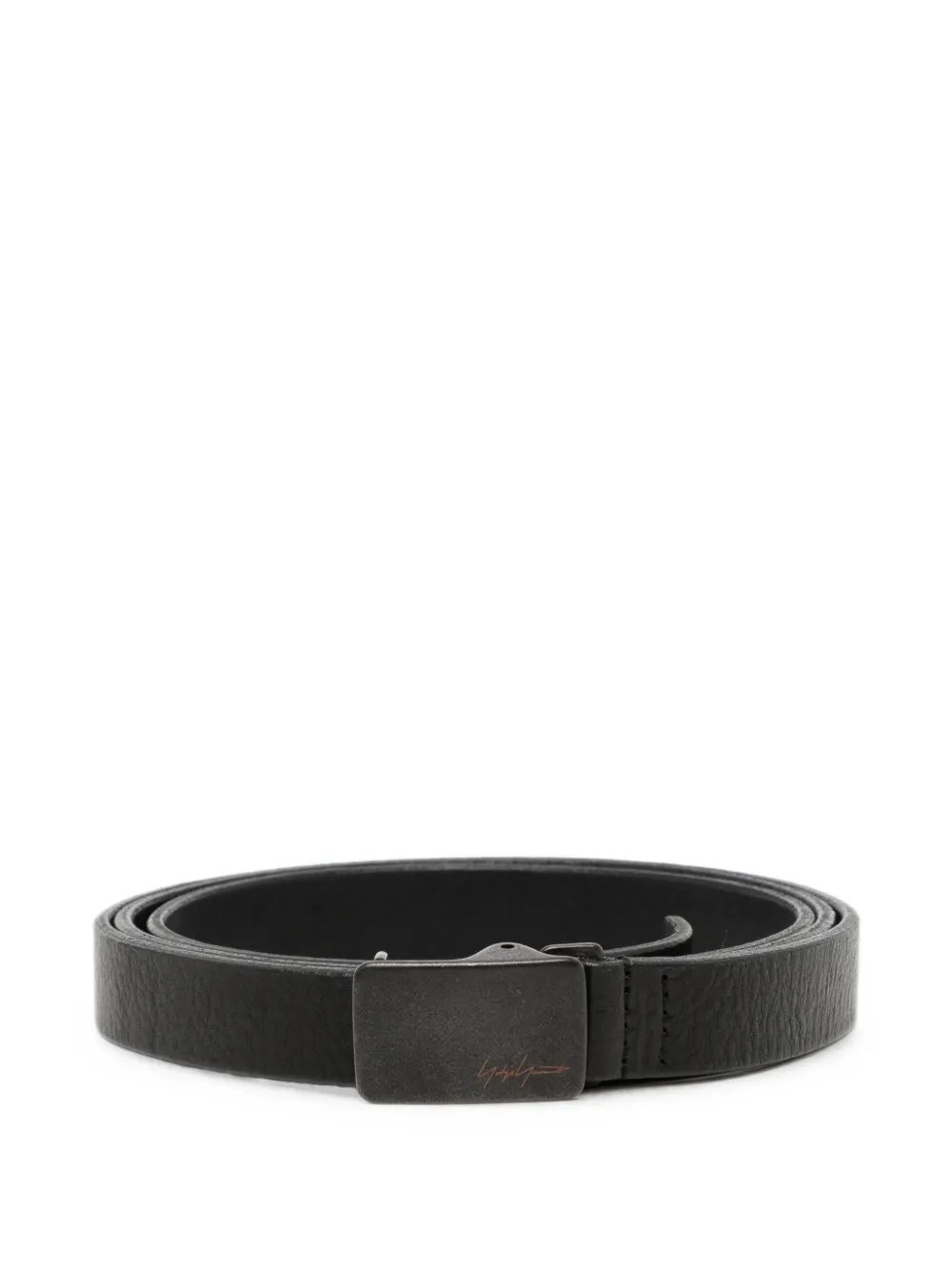 Yohji Yamamoto Gürtel mit Logo-Gravur - Schwarz