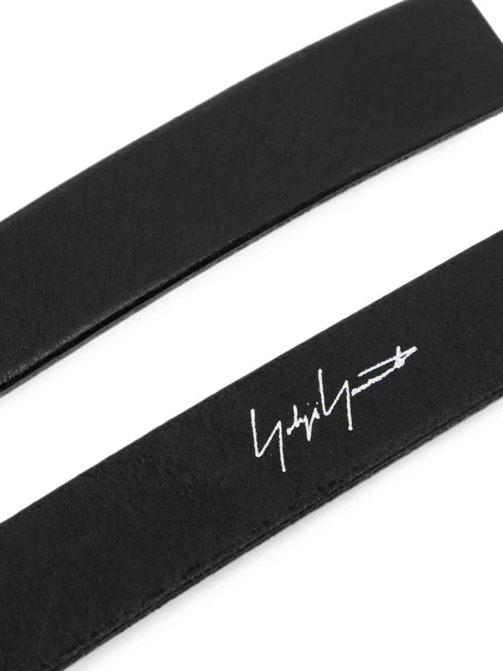 Yohji Yamamoto Gespriem met gegraveerd logo Zwart