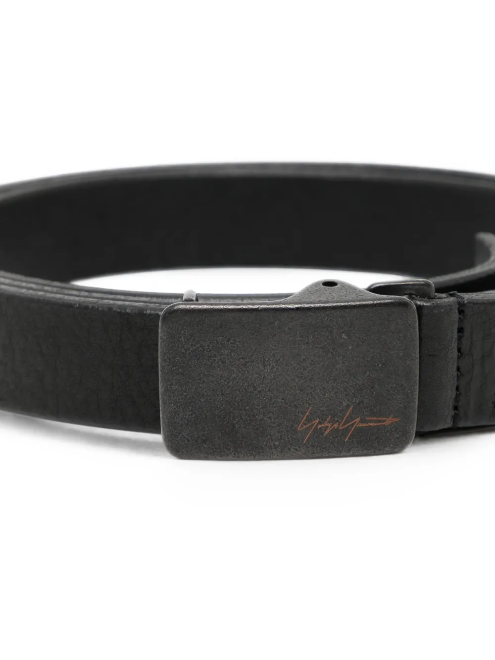 Yohji Yamamoto Gespriem met gegraveerd logo Zwart