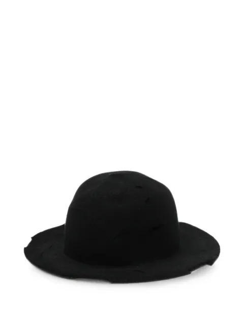 Yohji Yamamoto distressed-effect felt hat