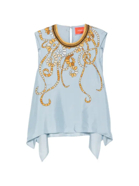 La DoubleJ graphic-print sleeveless blouse