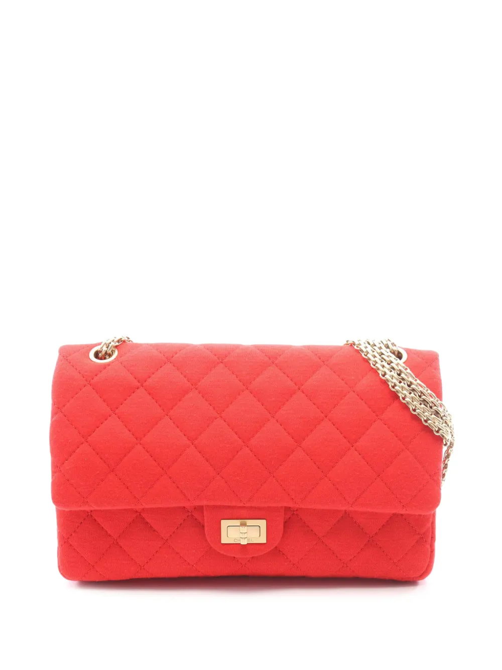 CHANEL Pre-Owned 2008-2009 Quilted Jersey Reissue 2.55 Double Flap 226 shoulder bag - Rot