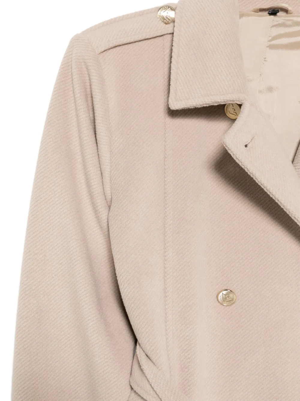 Emporio Armani Kids double-breasted belted coat Beige