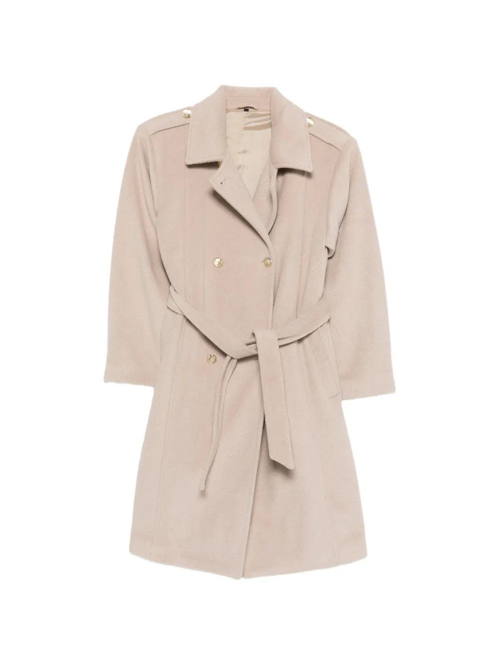 Emporio Ar i Kids double-breasted belted coat Beige