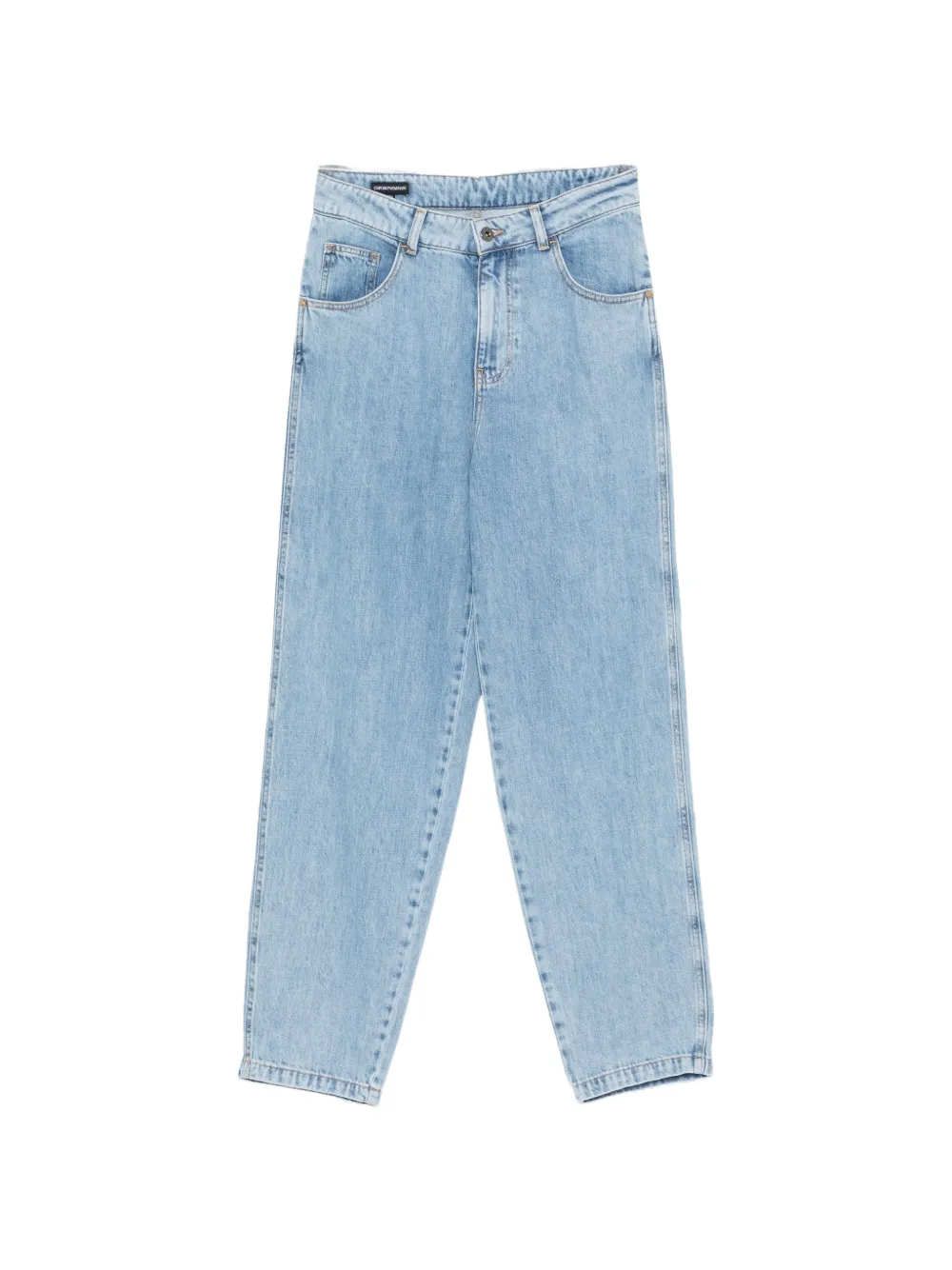 Emporio Armani Kids logo-print patch-pocket jeans - Blu