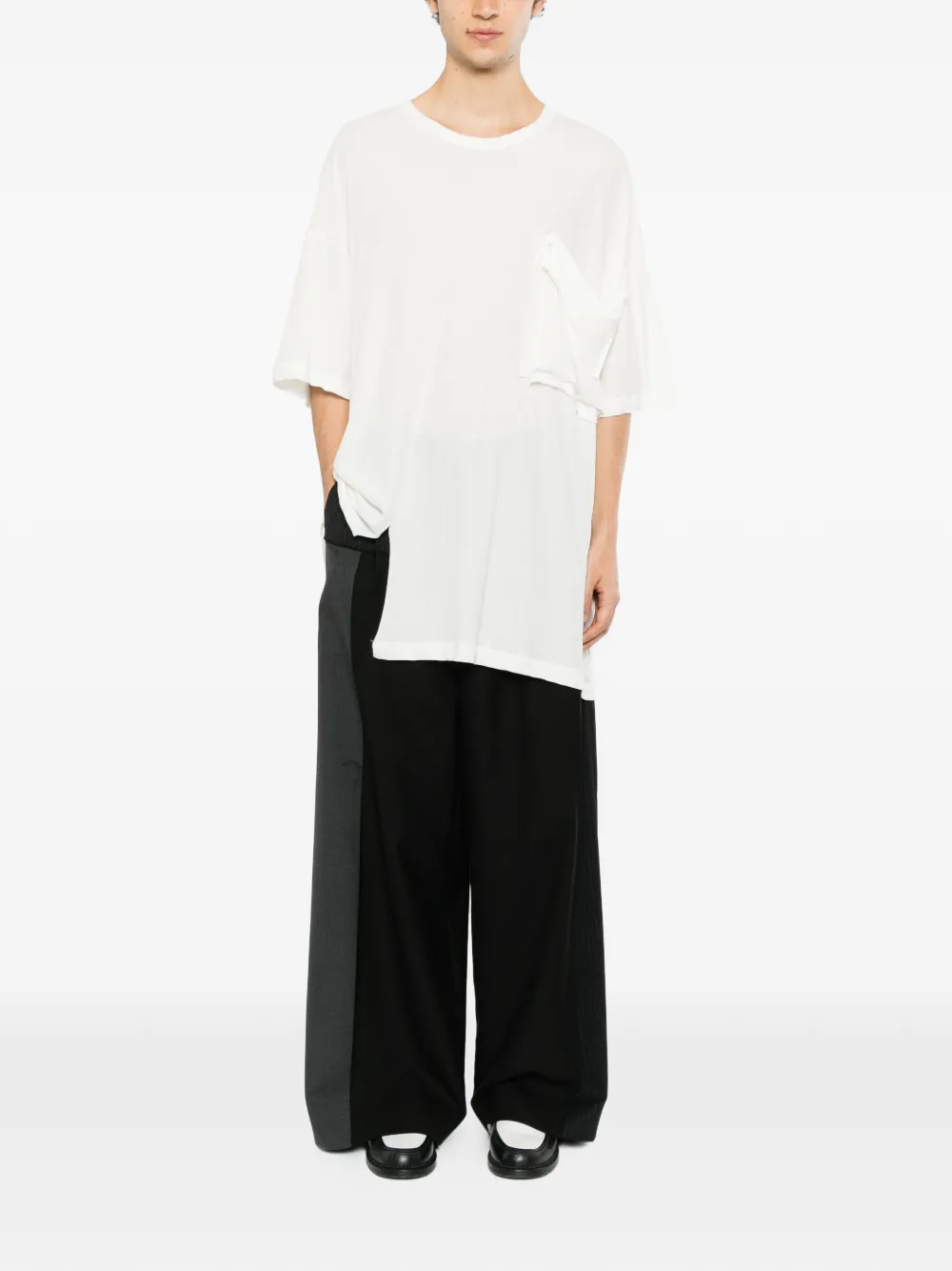 Yohji Yamamoto T-shirt met opgestikte zak Wit