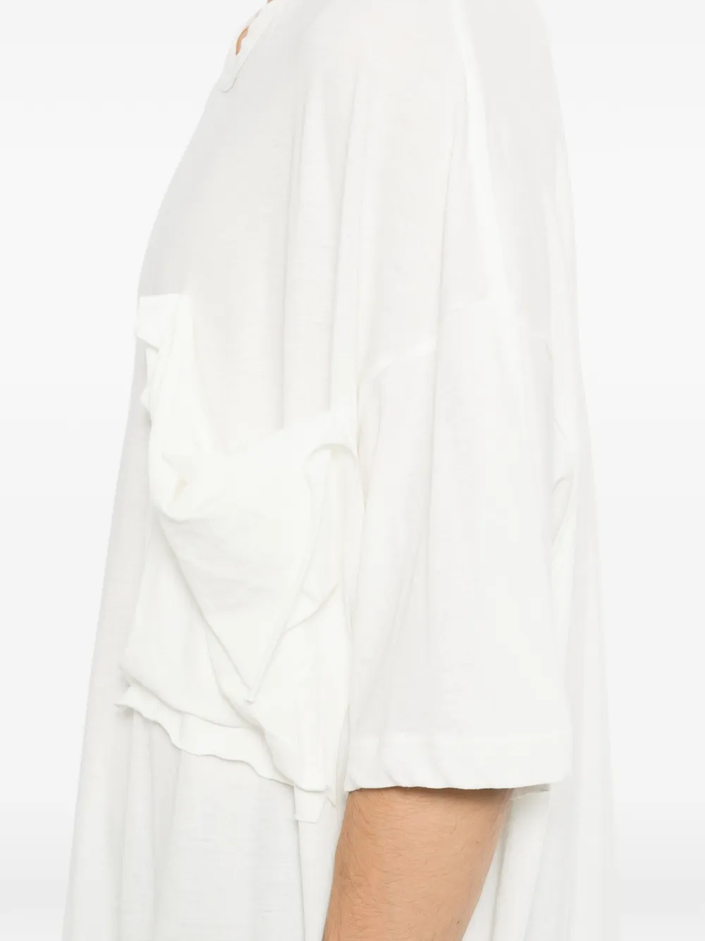 Yohji Yamamoto T-shirt met opgestikte zak Wit