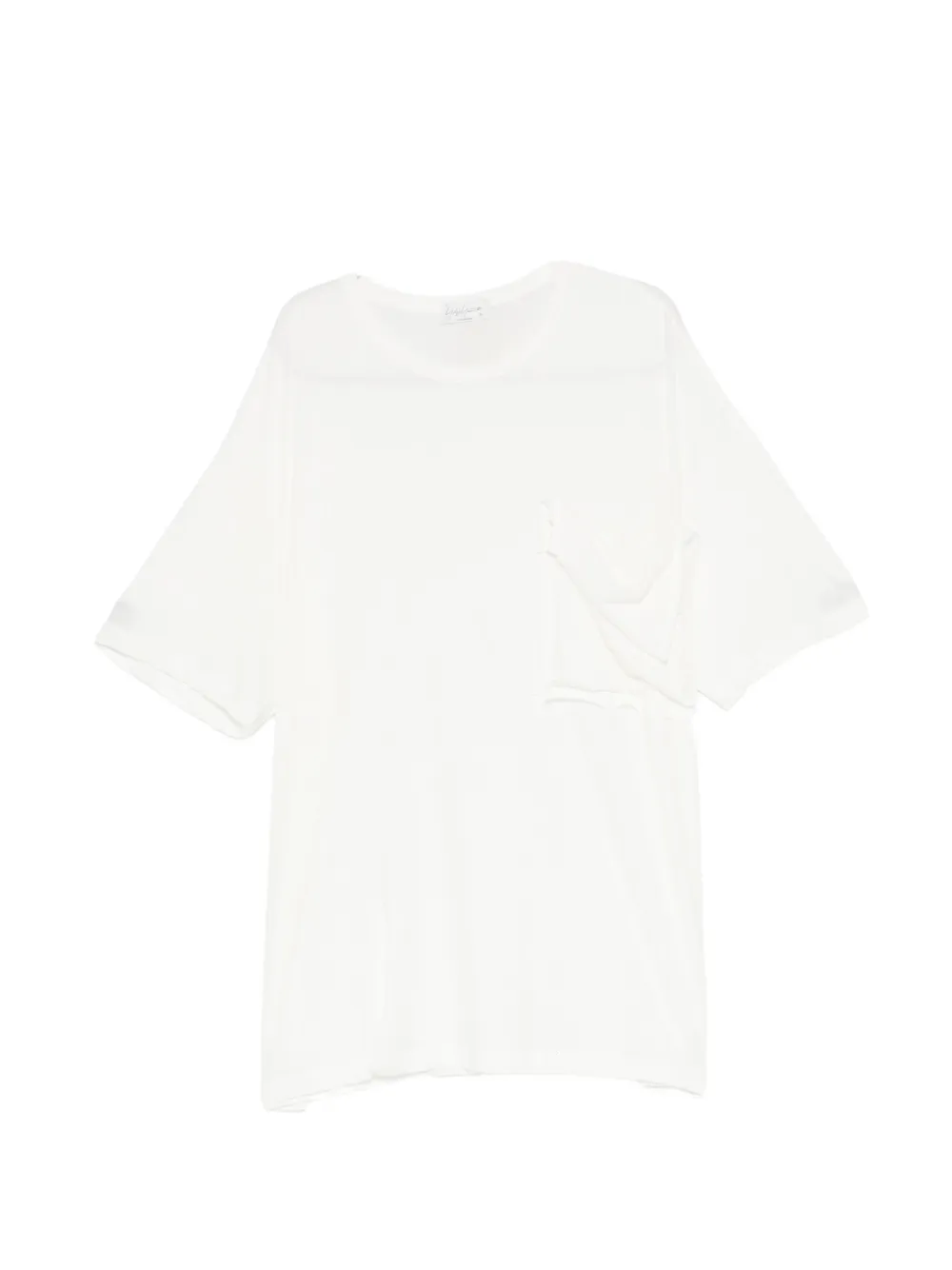 Yohji Yamamoto t-shirt à poche poitrine - Blanc Yohji Yamamoto t-shirt à poche poitrine - Blanc