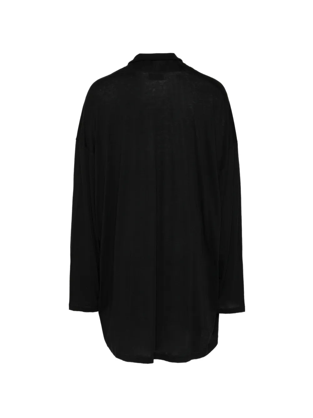 Yohji Yamamoto Shirtjack met knopen en V-hals Zwart