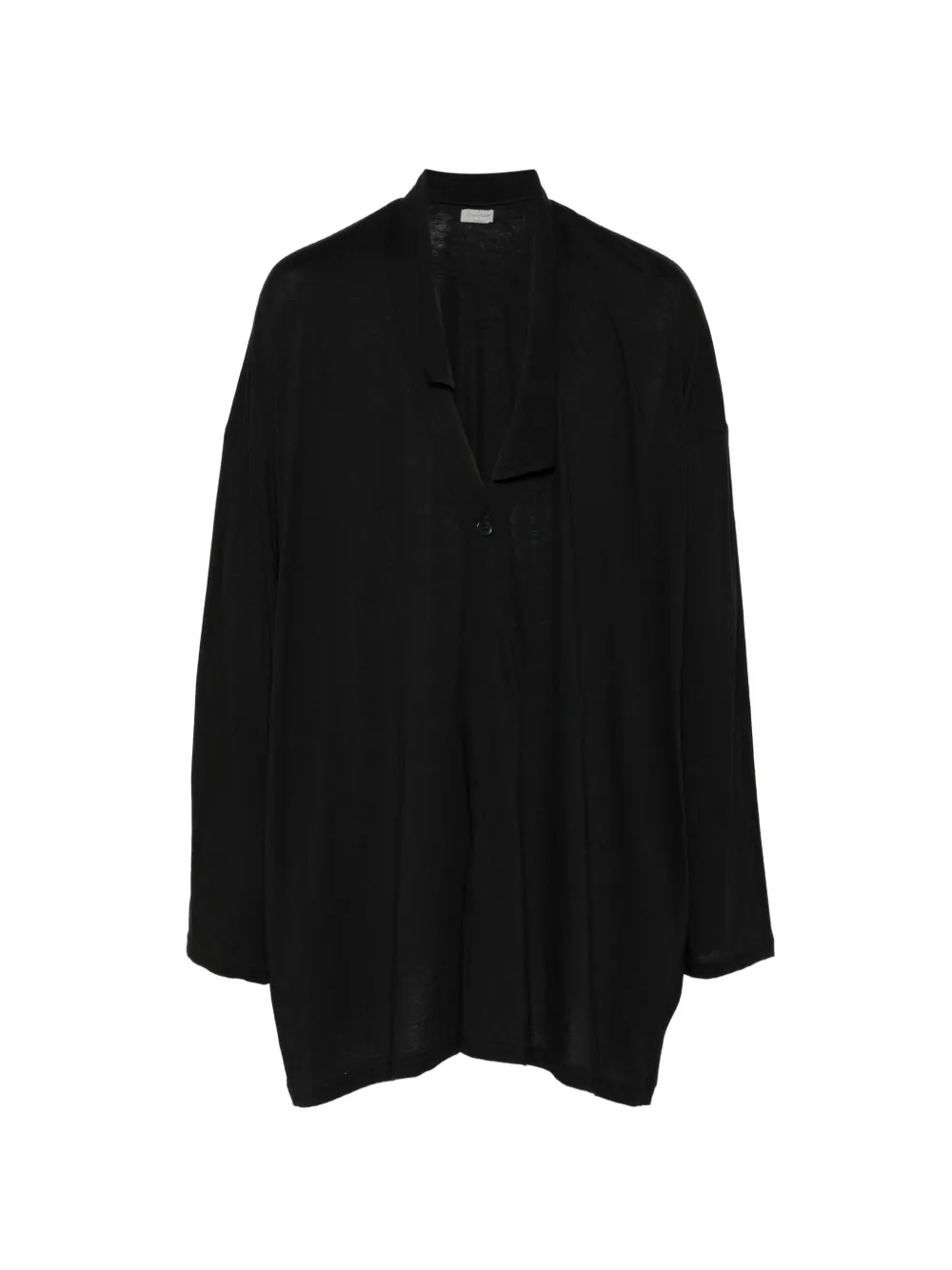 Yohji Yamamoto surchemise boutonnée à col v - Noir Yohji Yamamoto surchemise boutonnée à col v - Noir