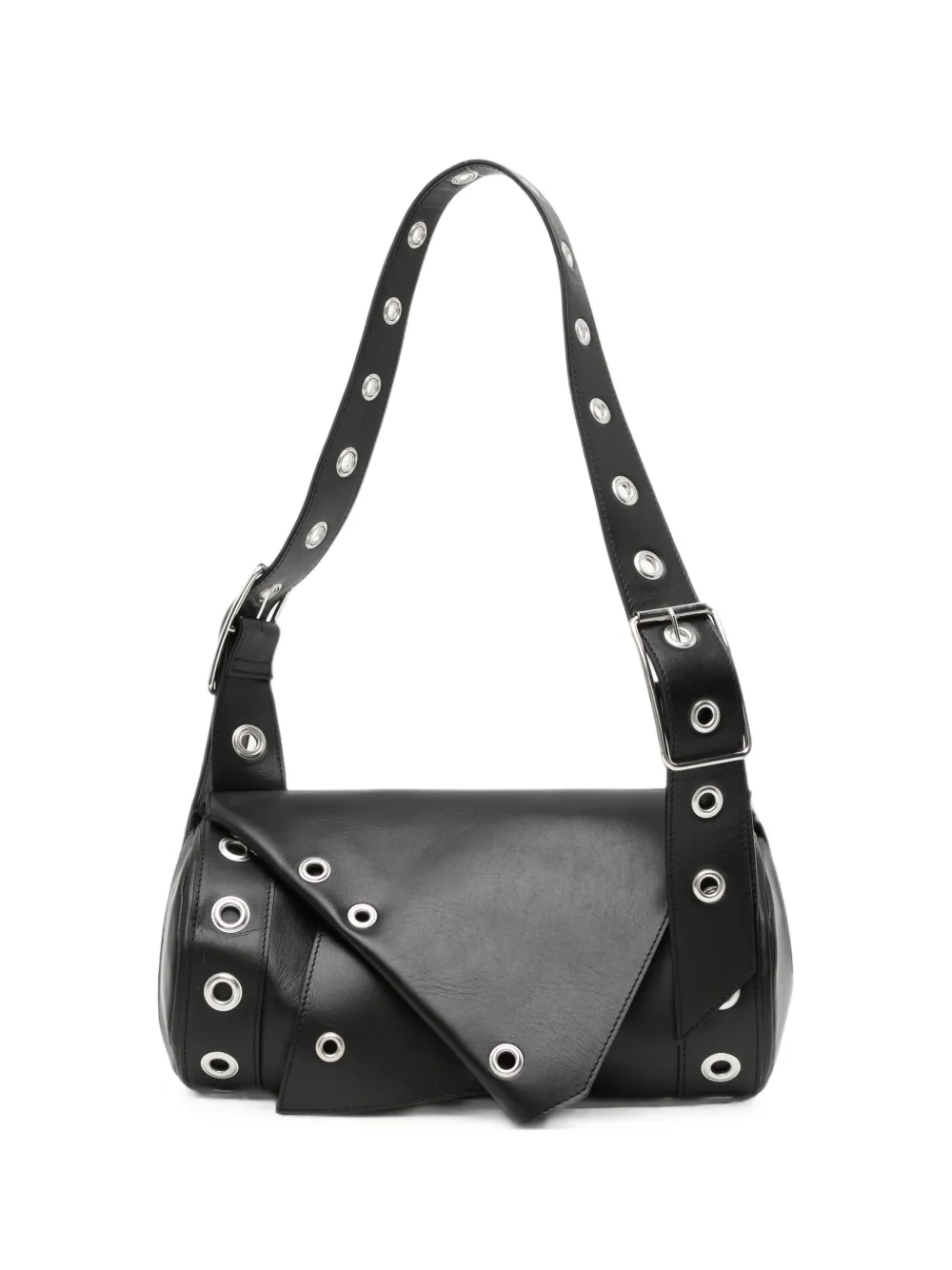 Limi Feu Eyelet-embellished Cylinder Shoulder Bag In Black