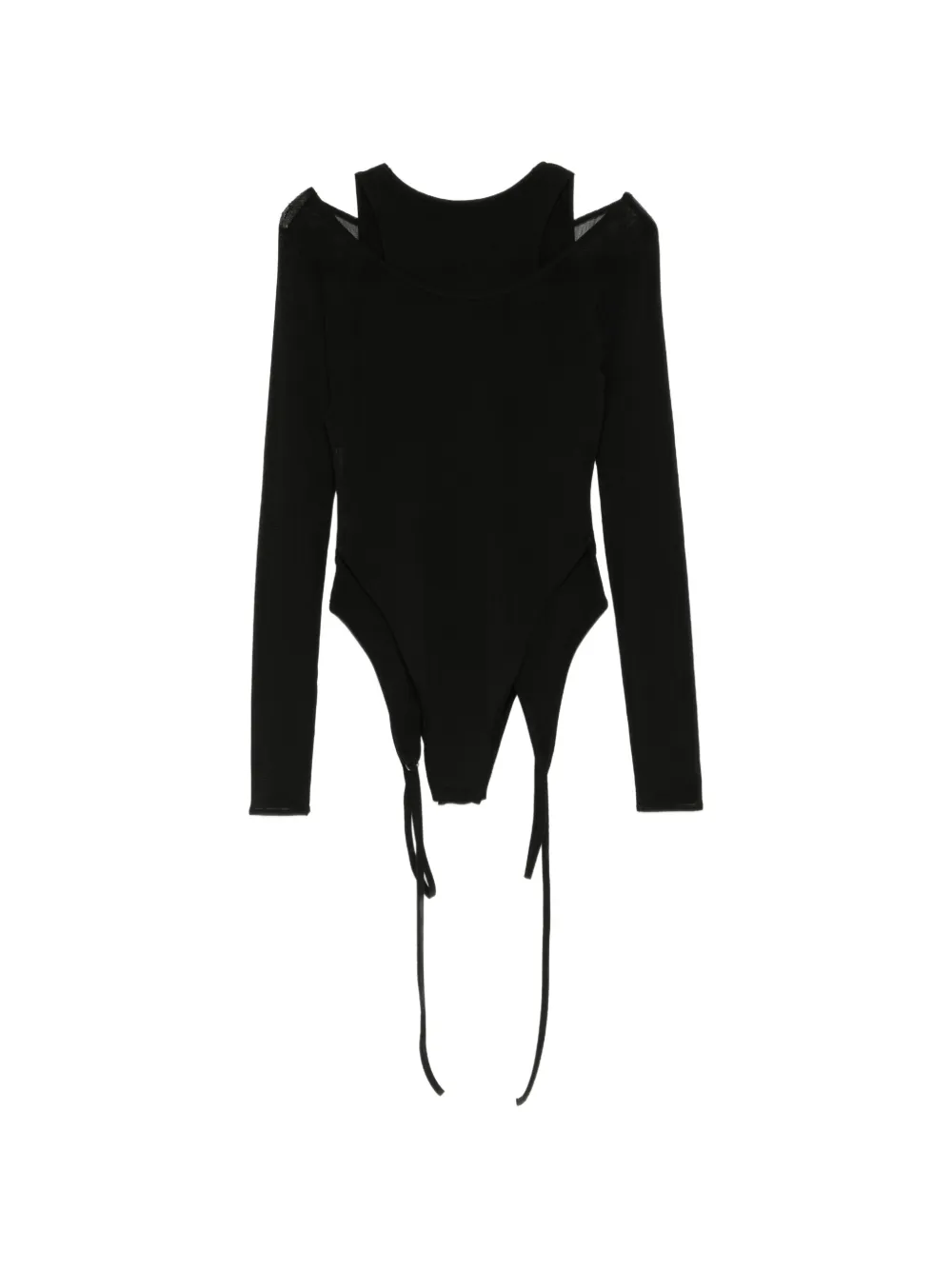 Limi Feu Tulle Layered Bodysuit In Black