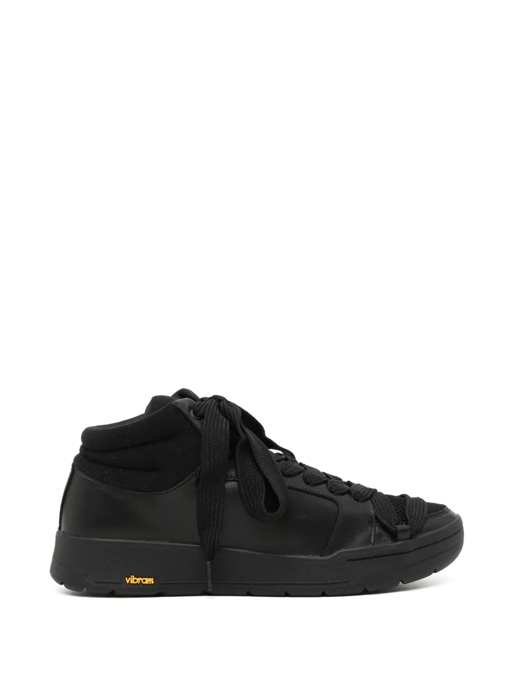 Yohji Yamamoto baskets à semelle Vibram et empiècements - Noir Yohji Yamamoto baskets à semelle Vibram et empiècements - Noir