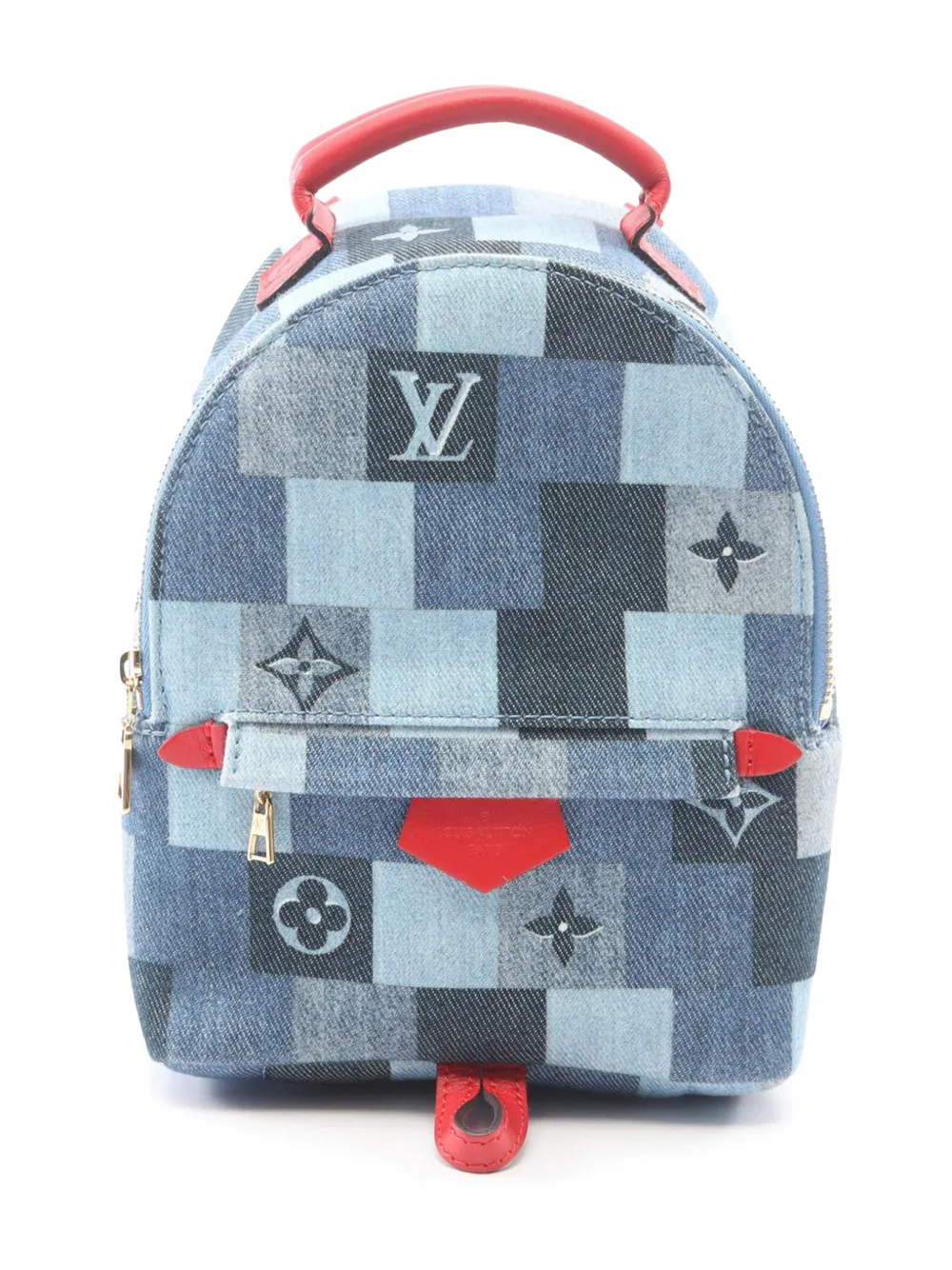 Louis Vuitton Pre-Owned 2020 Monogram Denim Patchwork Mini Palm Springs backpack - Blau