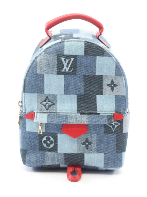 Louis Vuitton Pre-Owned 2020 Monogram Denim Patchwork Mini Palm Springs backpack
