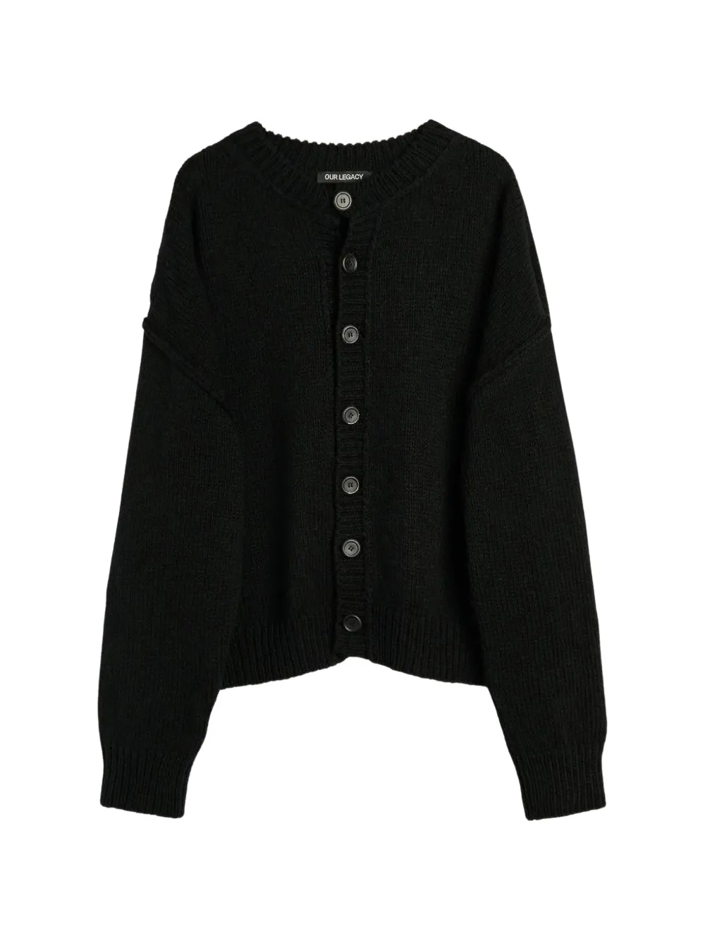 OUR LEGACY Pitch slub-knit cardigan - Nero