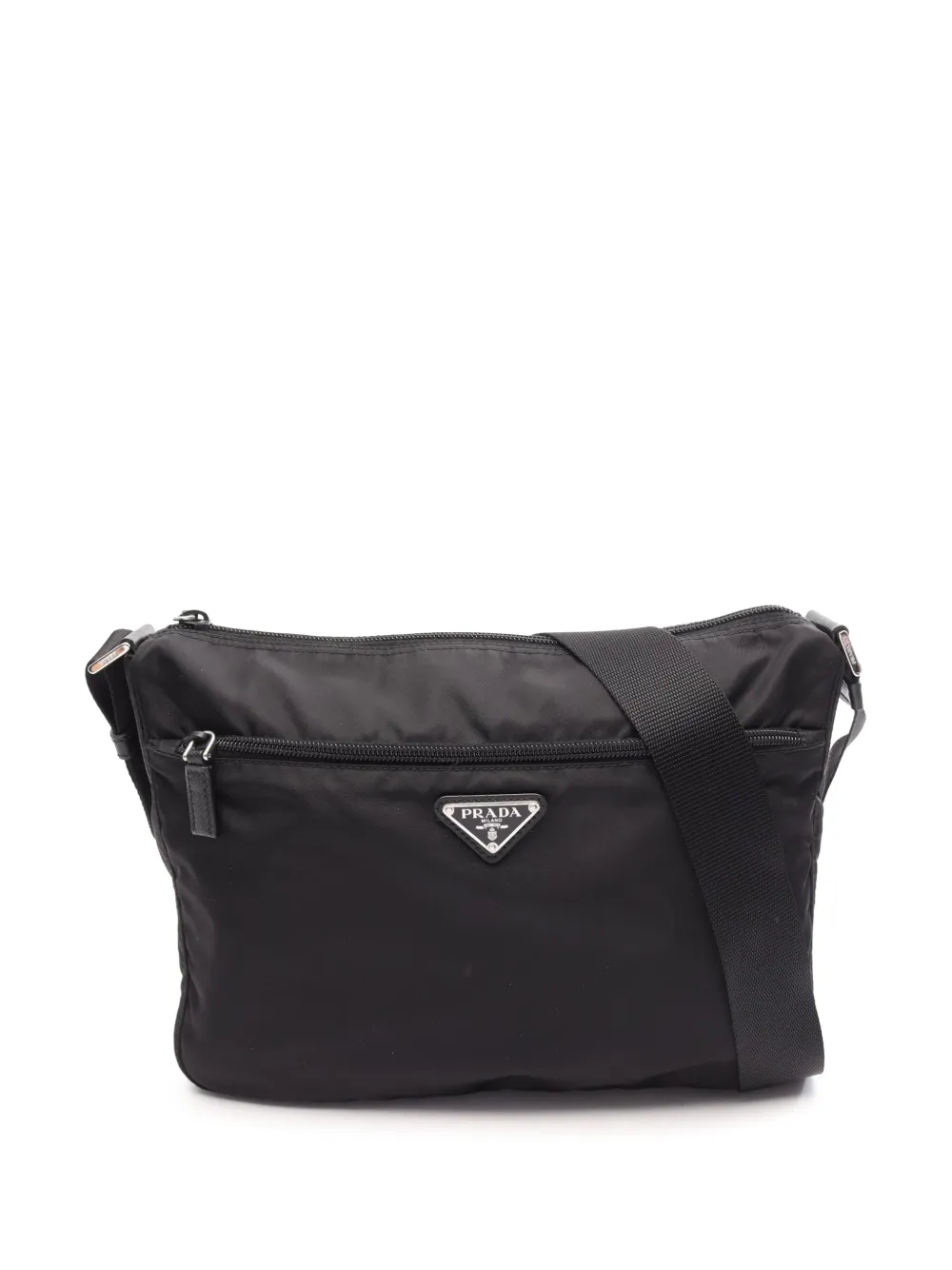Prada Pre-Owned Borsa a tracolla in tessuto con zip 2013-2026 - Nero