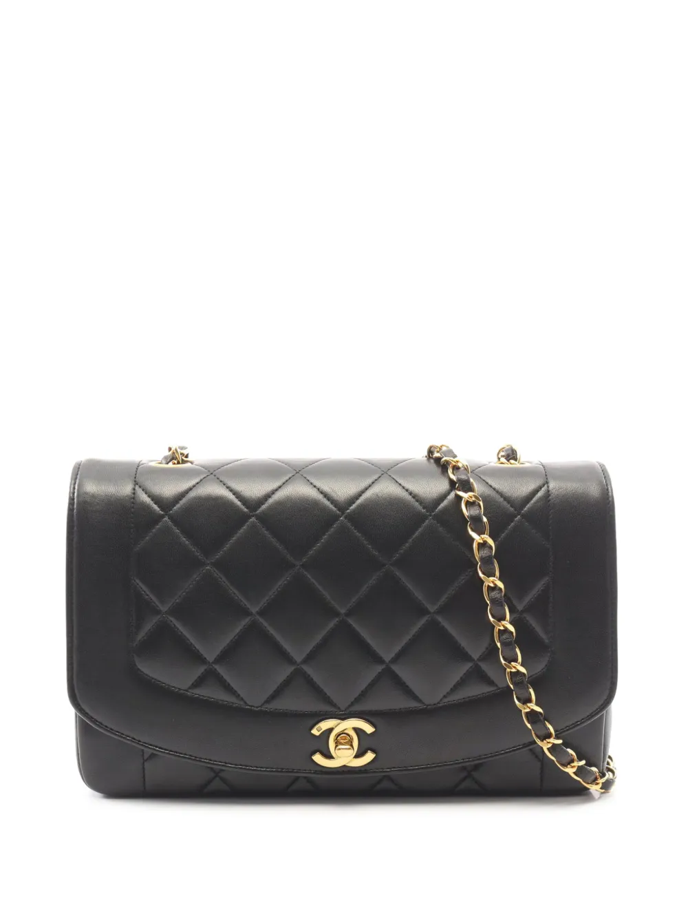 CHANEL Pre-Owned 1996-1997 Medium Lambskin Diana Flap crossbody bag - Nero