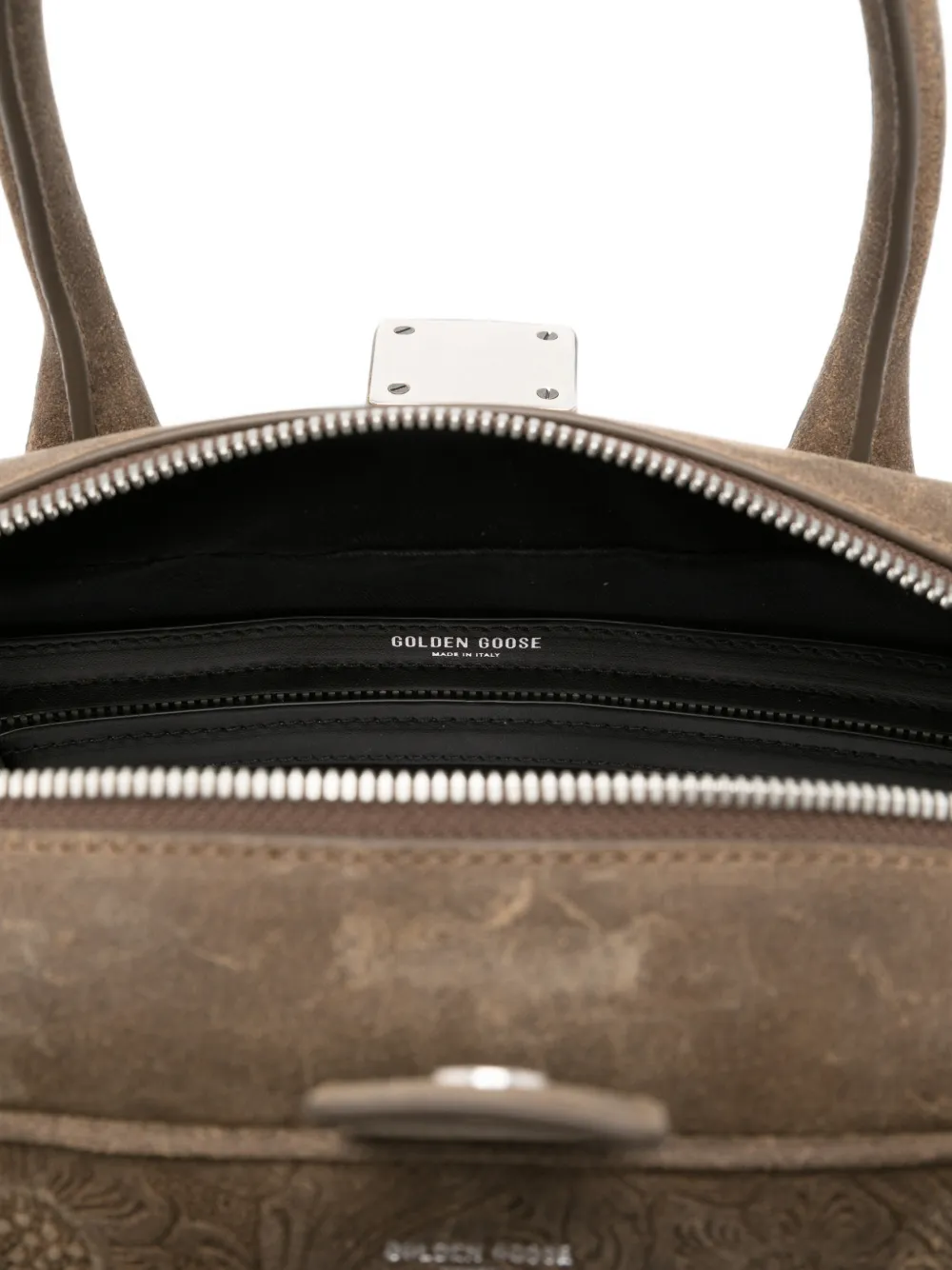 Golden Goose Vita Embossed Star-patch Shoulder Bag in Green, view 5