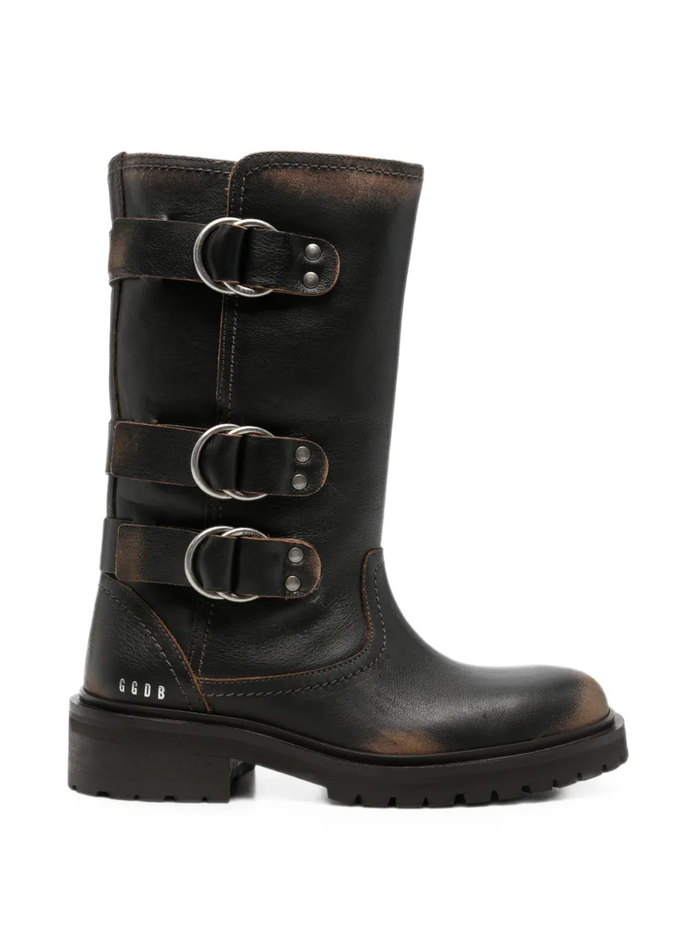 Golden Goose triple-buckle distressed-effect biker boots Bruin
