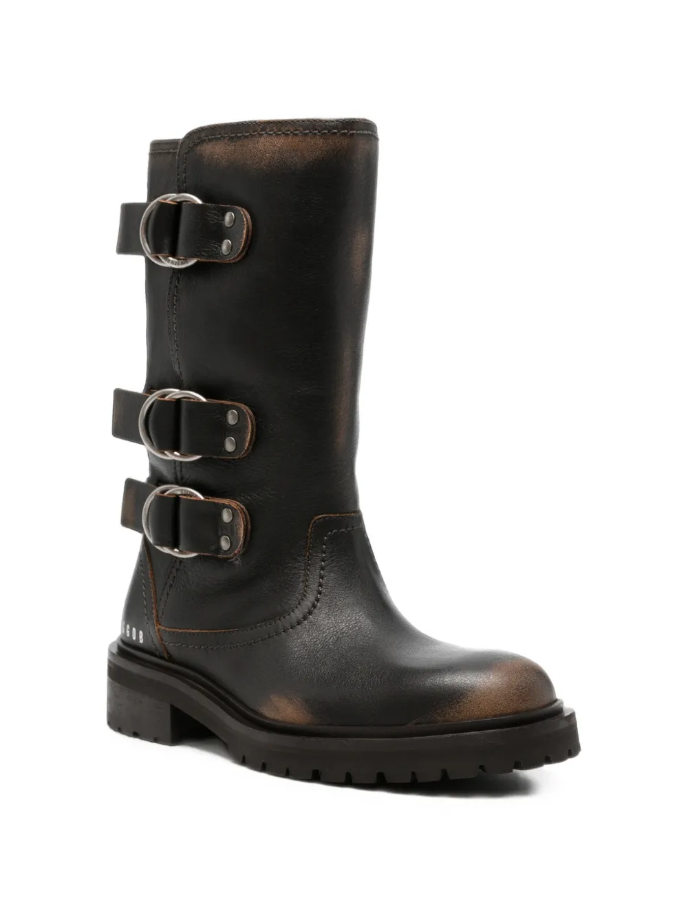 Golden Goose triple-buckle distressed-effect biker boots Bruin
