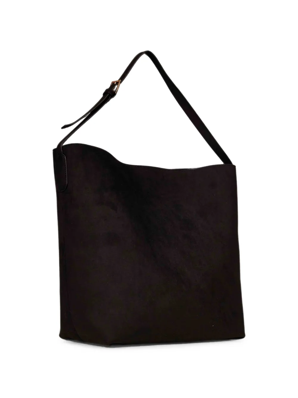 Themoirè suede-effect tote bag Zwart