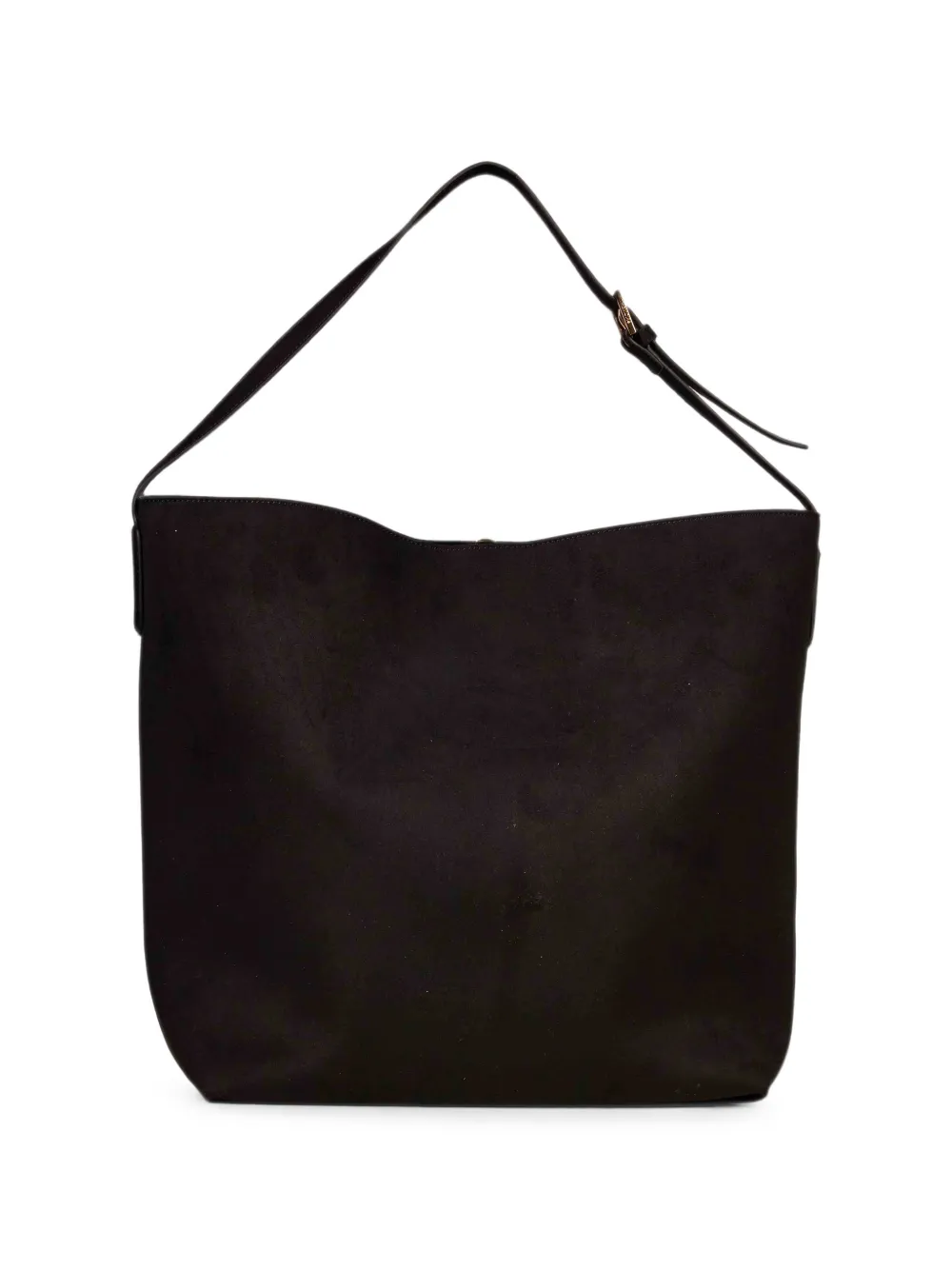 Themoirè suede-effect tote bag Zwart