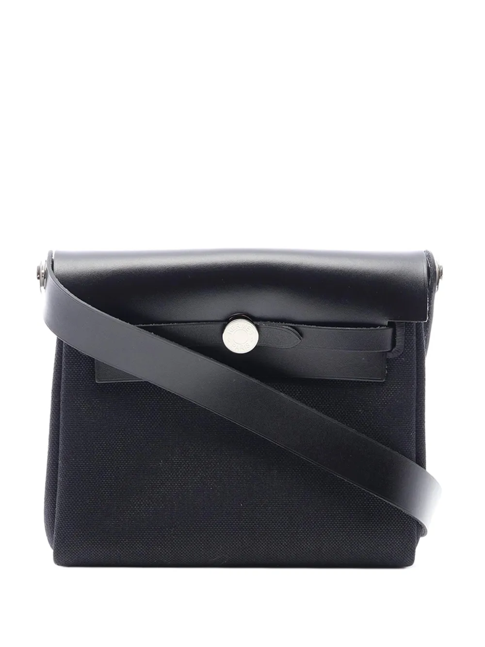 Hermès Pre-Owned 2026 Military Toile and Vache Hunter Herbag Zip 20 crossbody bag - Nero