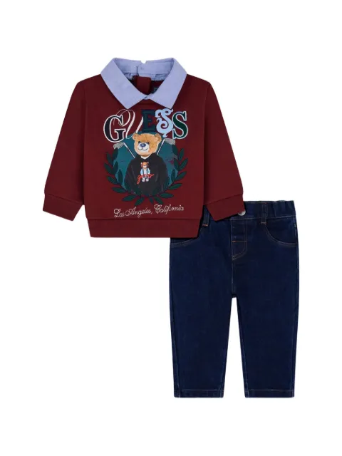 guess kids graphic-print sweater and jeans set