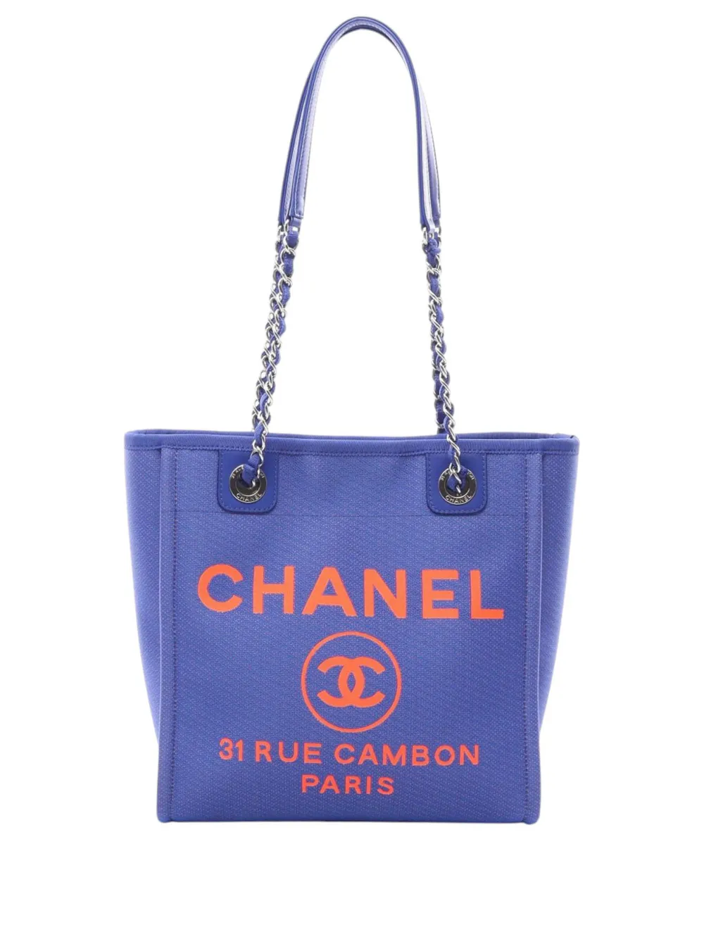 CHANEL Pre-Owned Borsa tote Deauville mini in tela 2021 - Blu