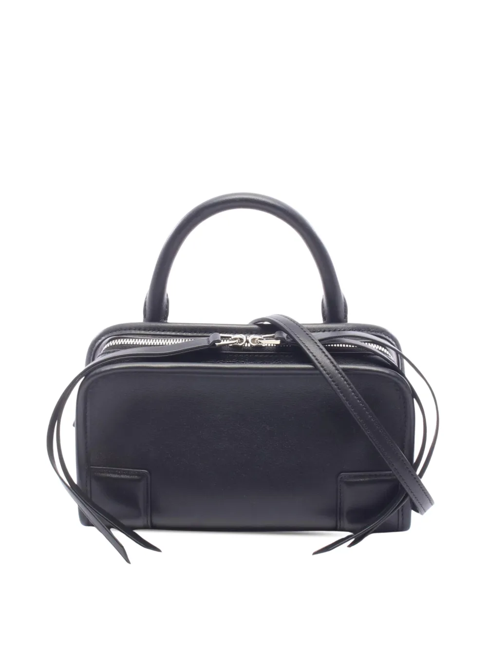 Pre-owned Loewe 2010-2026 Mini Leather Amazona 180 Satchel In Black