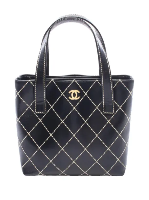 CHANEL Pre-Owned 2002-2003 Small CC Quilted Calfskin Wild Stitch tote bag