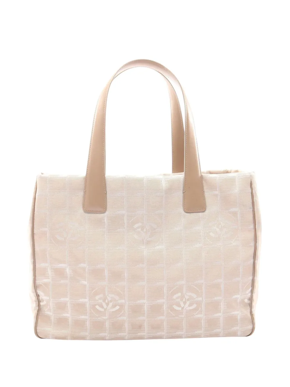 Pre-owned Chanel 2006-2008 New Travel Line Nylon Tote Bag In Neutrals
