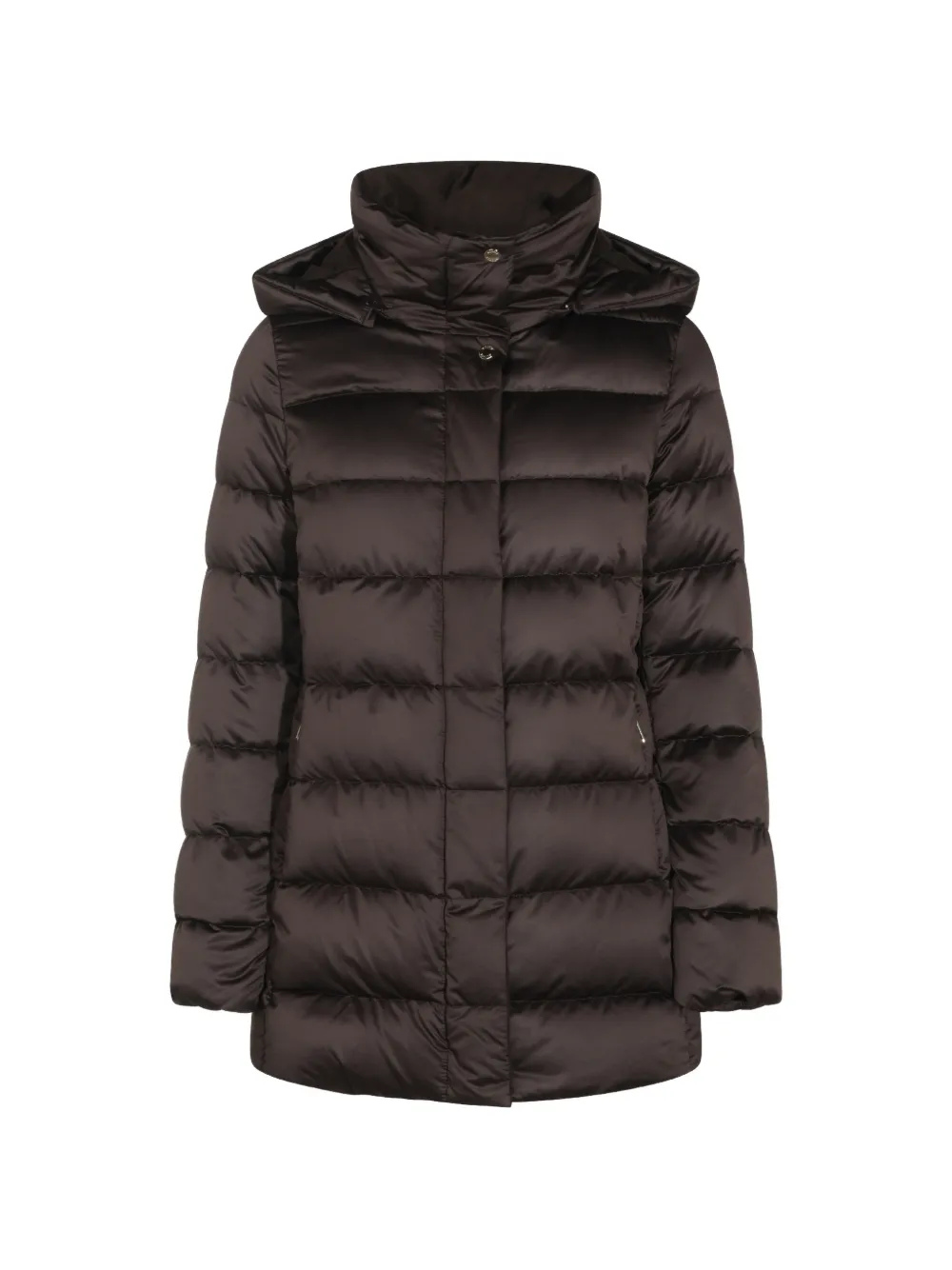 Moorer quilted hooded coat - Marrone